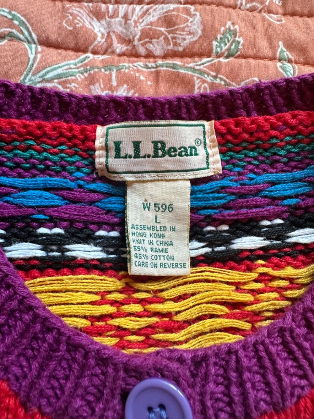 RARE Vintage LL Bean Fruit Cardigan! - Picture 2 of 5